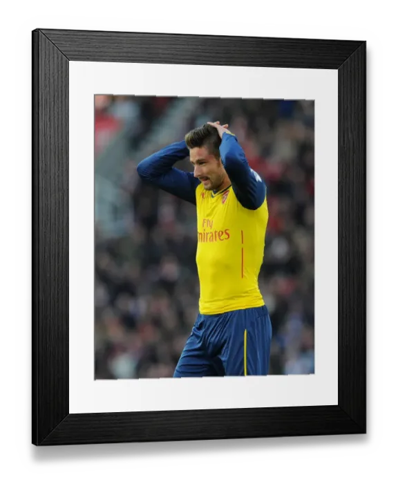Framed Print : Olivier Giroud in Action: Stoke City vs Arsenal, Premier League 2014-15 Framed Print : Olivier Giroud in Action: Stoke City vs Arsenal, Premier League 2014-15