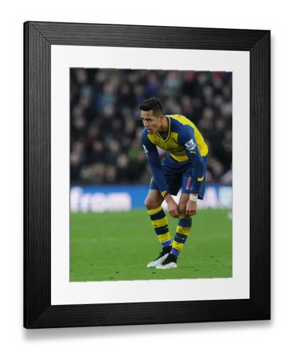 Framed Print : Alexis Sanchez: In Action for Arsenal vs. Stoke City, Premier League 2014-15