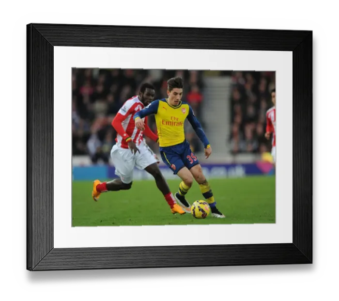 Framed Print : Hector Bellerin's Sneaky Move: Outsmarting Mame Diouf in Arsenal's Victory over Stoke City (2014-15) Framed Print : Hector Bellerin's Sneaky Move: Outsmarting Mame Diouf in Arsenal's Victory over Stoke City (2014-15)