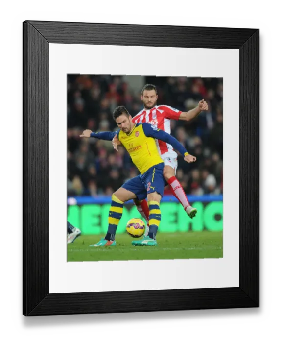 Framed Print : Giroud vs Pieters: A Strategic Face-Off at Britannia Stadium - Arsenal vs Stoke City, Premier League 2014-15 Framed Print : Giroud vs Pieters: A Strategic Face-Off at Britannia Stadium - Arsenal vs Stoke City, Premier League 2014-15