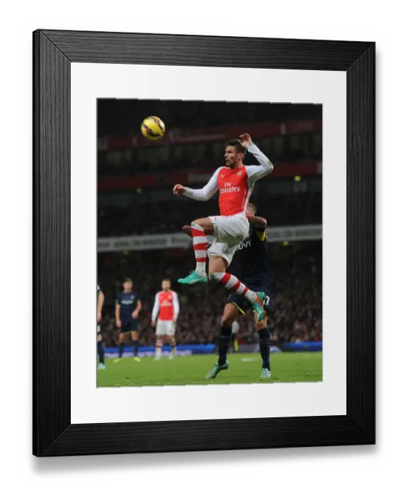 Framed Print : Giroud in Action: Arsenal vs. Southampton, Premier League 2014-15