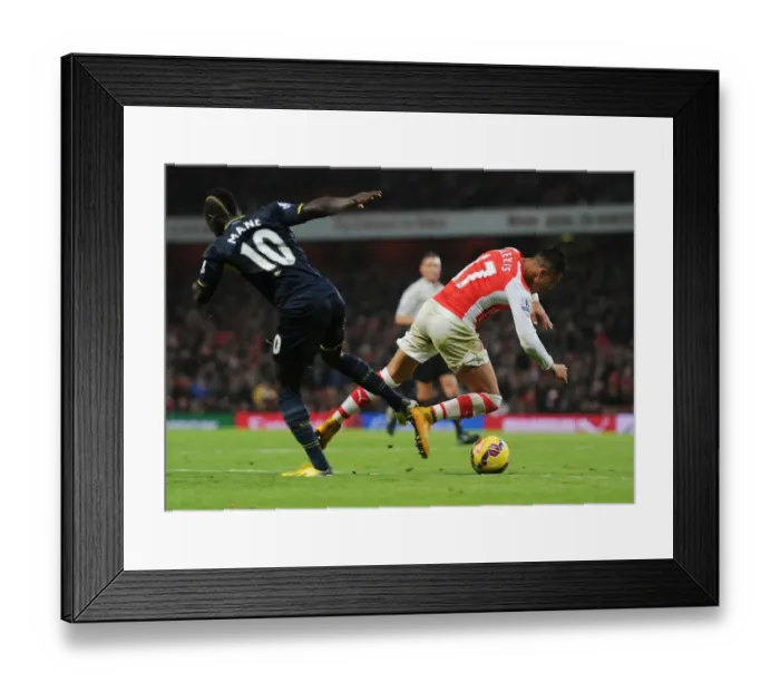 Framed Print : Clash of Stars: Sanchez vs Mane - Intense Arsenal Rivalry (2014-15)