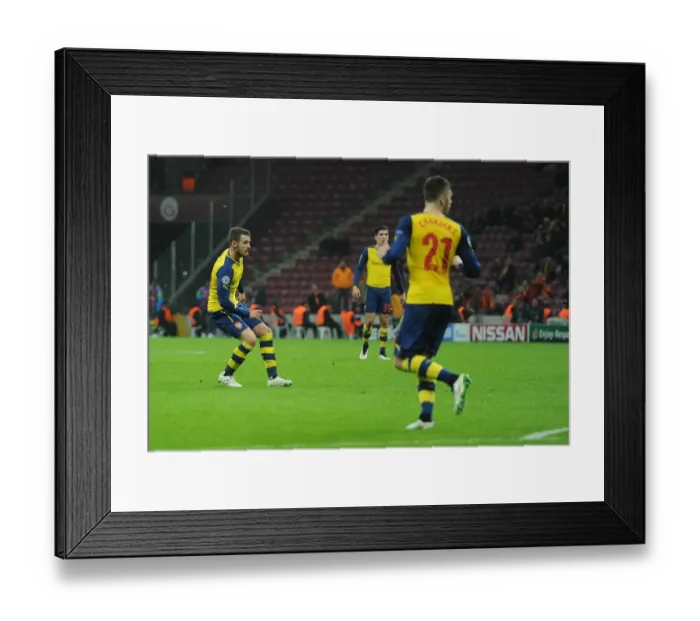 Framed Print : Aaron Ramsey Scores Second Goal: Arsenal vs. Galatasaray, UEFA Champions League, Istanbul, 2014