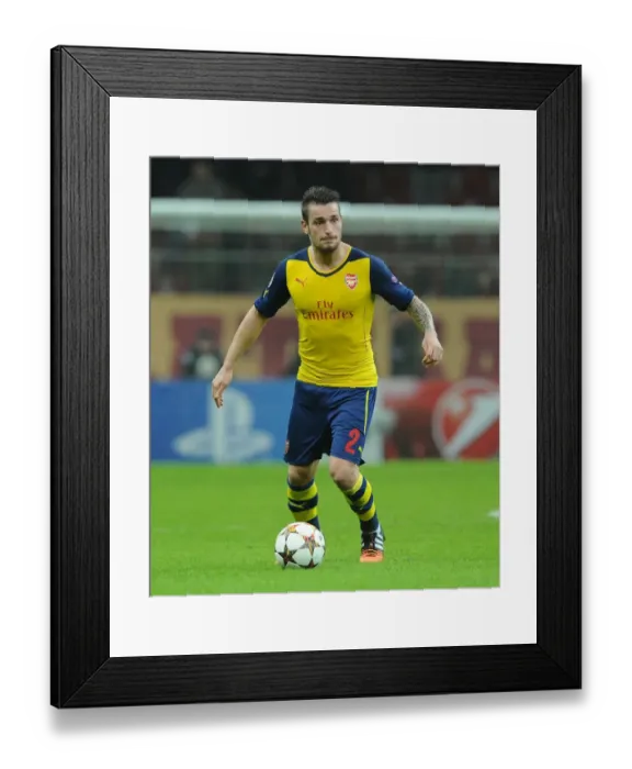 Framed Print : Arsenal's Mathieu Debuchy in Action against Galatasaray, UEFA Champions League, Istanbul, 2014
