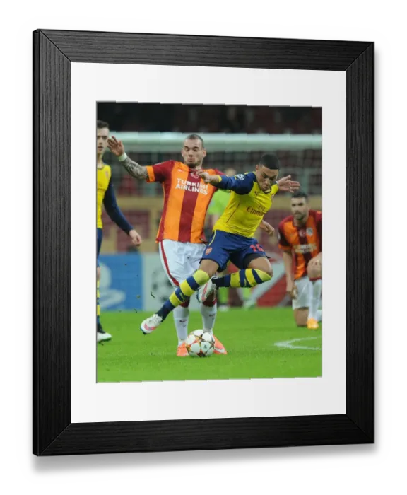 Framed Print : Clash of Midfield Maestros: Oxlade-Chamberlain vs. Sneijder (Galatasaray vs. Arsenal, 2014 / 15 Champions League) Framed Print : Clash of Midfield Maestros: Oxlade-Chamberlain vs. Sneijder (Galatasaray vs. Arsenal, 2014 / 15 Champions League)