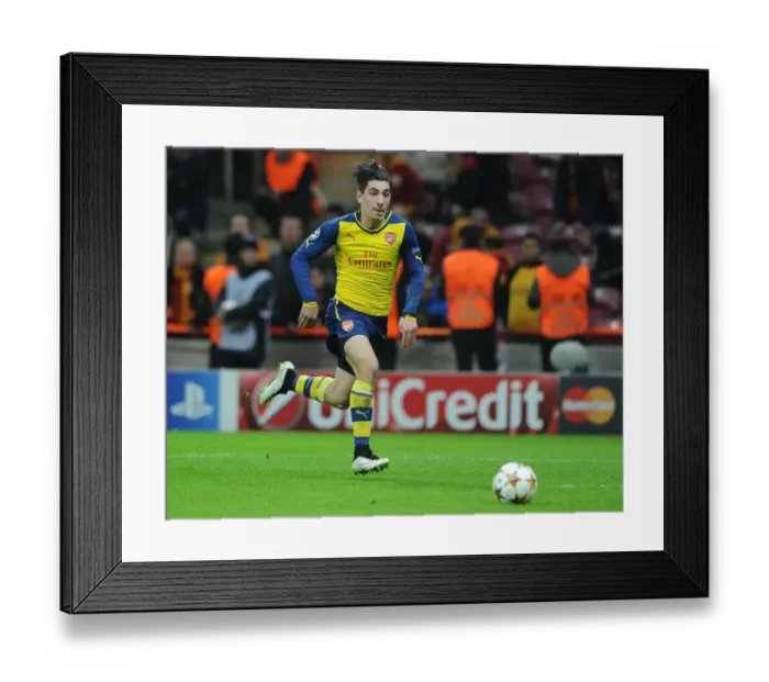 Framed Print : Hector Bellerin in Action: Galatasaray vs. Arsenal, UEFA Champions League, Istanbul, 2014