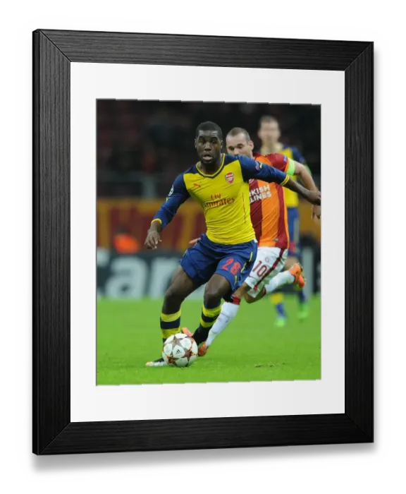 Framed Print : Joel Campbell in Action: Arsenal vs. Galatasaray, UEFA Champions League, Istanbul, 2014