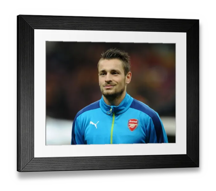 Framed Print : Mathieu Debuchy: Arsenal's Defender in Action against Galatasaray in Istanbul, 2014 UEFA Champions League