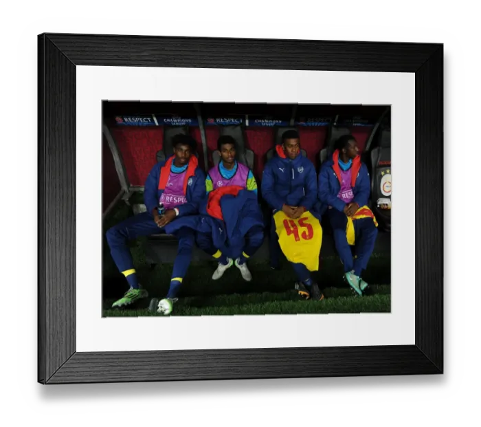 Framed Print : Stefan O Connor, Gedion Zelalem, Alex Iwobi and Glen Kamara (Arsenal). Galatasaray 1: 4 Arsenal Framed Print : Stefan O Connor, Gedion Zelalem, Alex Iwobi and Glen Kamara (Arsenal). Galatasaray 1: 4 Arsenal