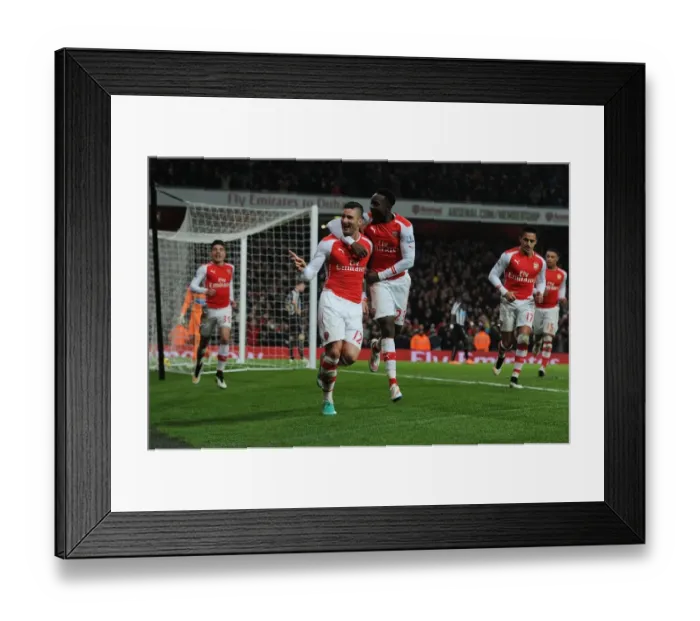 Framed Print : Arsenal's Olivier Giroud and Danny Welbeck Celebrate Goals Against Newcastle United (2014 / 15) Framed Print : Arsenal's Olivier Giroud and Danny Welbeck Celebrate Goals Against Newcastle United (2014 / 15)