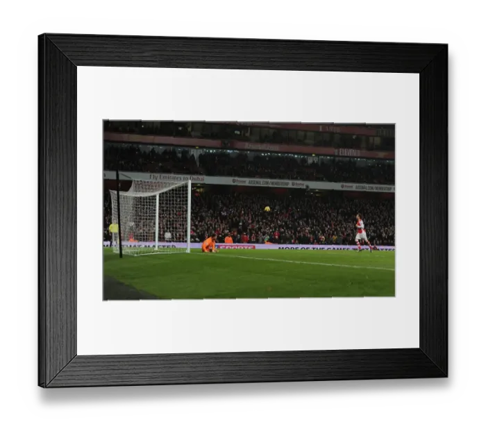 Framed Print : Santi Cazorla Scores Penalty: Arsenal's Fourth Goal vs Newcastle United (2014 / 15)