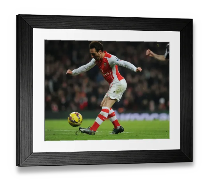 Framed Print : Arsenal's Santi Cazorla Scores Chip Against Newcastle United (Arsenal v Newcastle United, Premier League 2014 / 15)