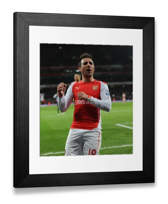 Framed Print : Santi Cazorla's Brace: Arsenal's Decisive Victory Over Newcastle United (December 2014)