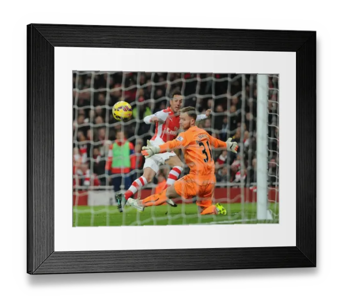 Framed Print : Santi Cazorla Scores Arsenal's Third Goal Against Newcastle United (December 2014)