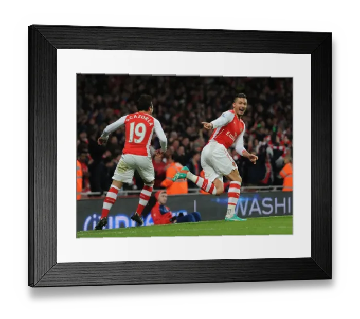 Framed Print : Arsenal: Giroud and Cazorla Celebrate First Goal Against Newcastle United (2014 / 15) Framed Print : Arsenal: Giroud and Cazorla Celebrate First Goal Against Newcastle United (2014 / 15)