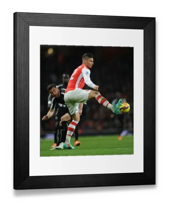 Framed Print : Arsenal's Olivier Giroud Faces Off Against Newcastle's Paul Dummett in Intense Premier League Clash Framed Print : Arsenal's Olivier Giroud Faces Off Against Newcastle's Paul Dummett in Intense Premier League Clash