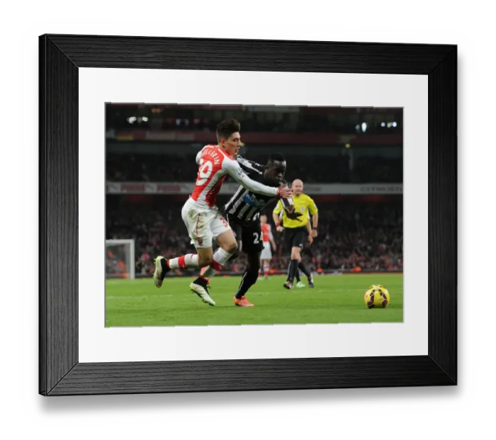 Framed Print : Clash of Forces: Bellerin vs. Tiote - Arsenal vs. Newcastle United, Premier League, 2014 Framed Print : Clash of Forces: Bellerin vs. Tiote - Arsenal vs. Newcastle United, Premier League, 2014