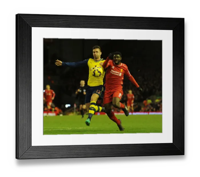 Framed Print : Clash at Anfield: Liverpool vs. Arsenal, 2014 / 15 Premier League - Olivier Giroud vs. Kolo Toure