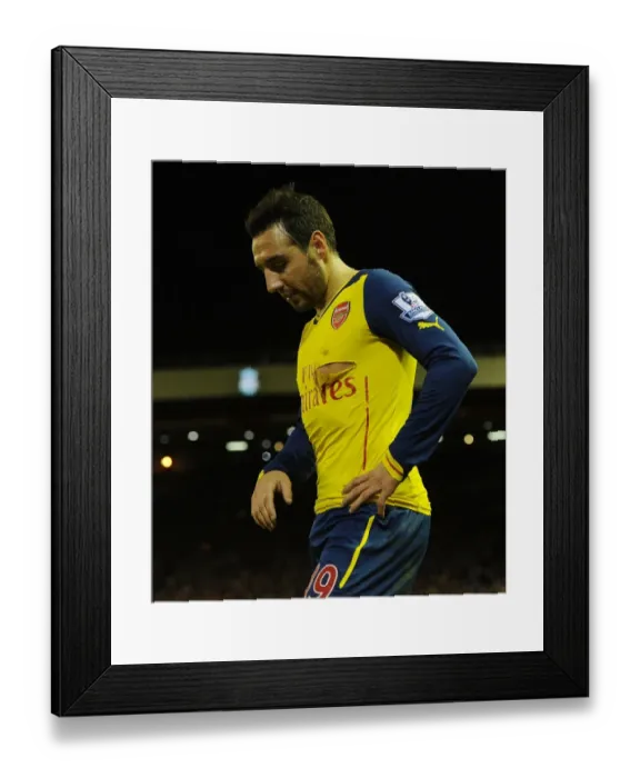 Framed Print : Santi Cazorla vs. Liverpool: Intense Face-Off in the 2014 / 15 Premier League Clash