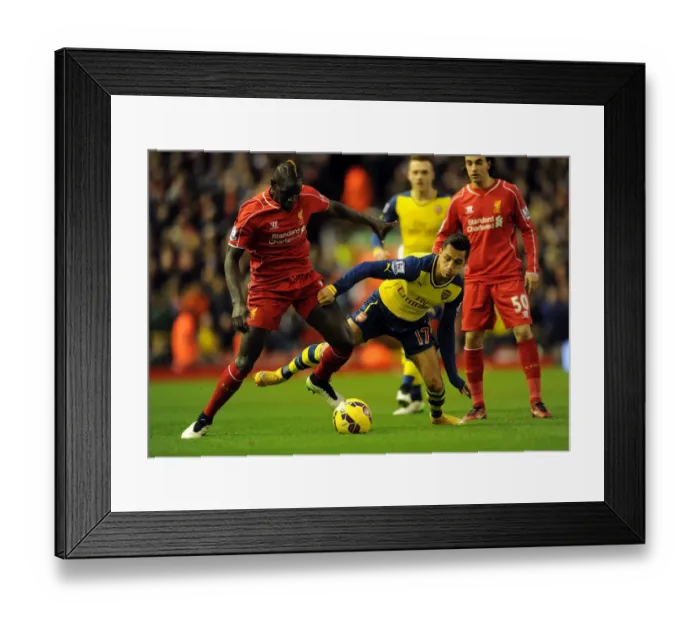 Framed Print : Clash of Titans: Sanchez vs. Sakho - Arsenal's Star Forward vs. Liverpool's Defender, 2014 / 15 Premier League Framed Print : Clash of Titans: Sanchez vs. Sakho - Arsenal's Star Forward vs. Liverpool's Defender, 2014 / 15 Premier League