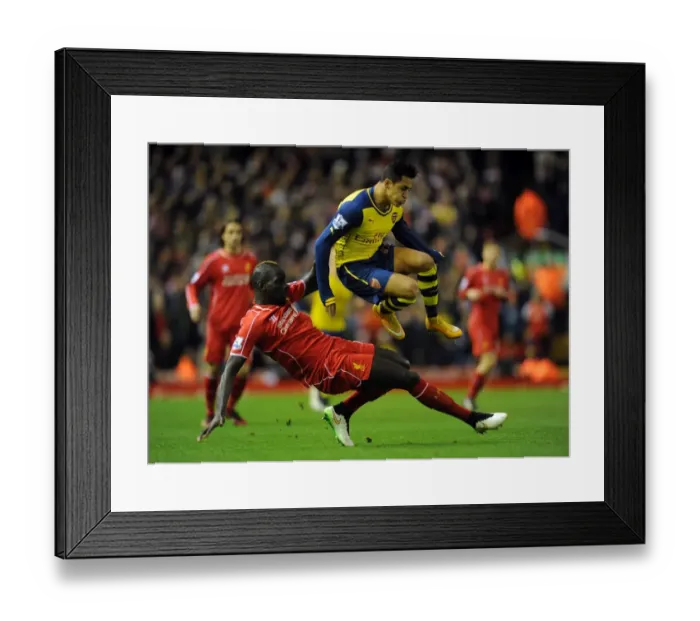 Framed Print : Sanchez vs. Sakho: A Battle at Anfield - Liverpool vs. Arsenal, 2014 / 15 Premier League Framed Print : Sanchez vs. Sakho: A Battle at Anfield - Liverpool vs. Arsenal, 2014 / 15 Premier League