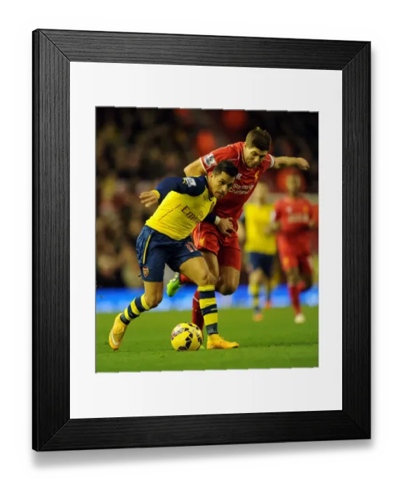 Framed Print : Clash at Anfield: Sanchez vs. Gerrard - Liverpool vs. Arsenal, Premier League 2014 / 15
