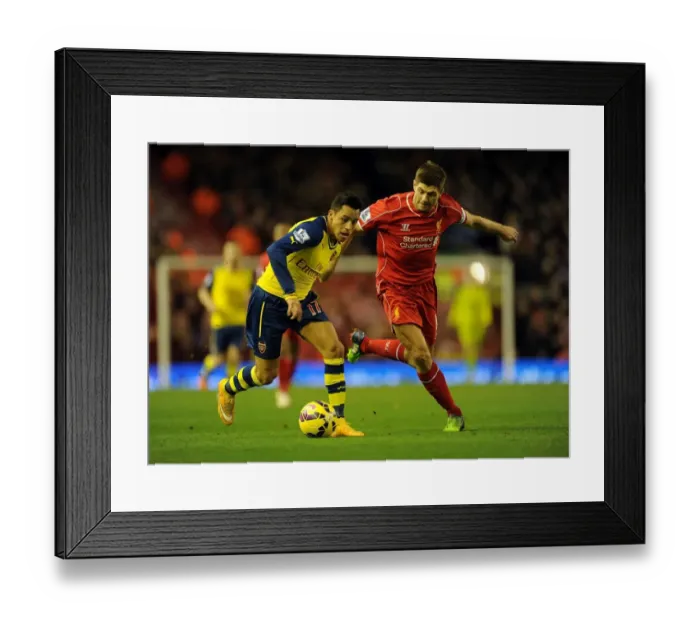 Framed Print : Sanchez vs. Gerrard: A Premier League Showdown at Anfield, 2014 / 15 Framed Print : Sanchez vs. Gerrard: A Premier League Showdown at Anfield, 2014 / 15
