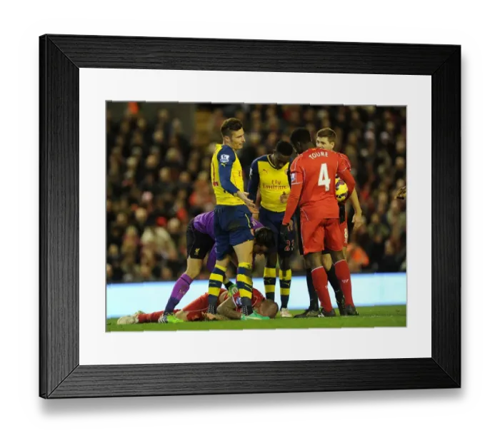 Framed Print : Arsenal vs. Liverpool: Premier League Showdown at Anfield (December 2014)