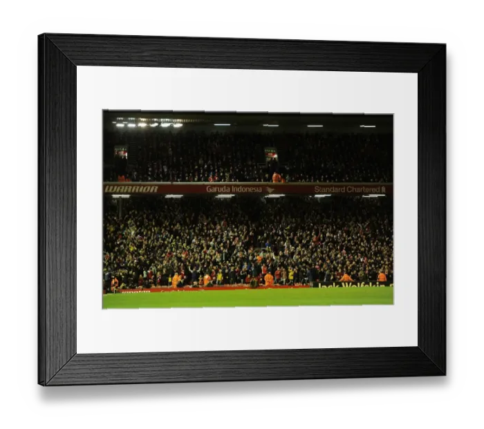 Framed Print : Arsenal Fans Celebrate Debuchy's Goal: Liverpool vs Arsenal, Premier League 2014 / 15 Framed Print : Arsenal Fans Celebrate Debuchy's Goal: Liverpool vs Arsenal, Premier League 2014 / 15