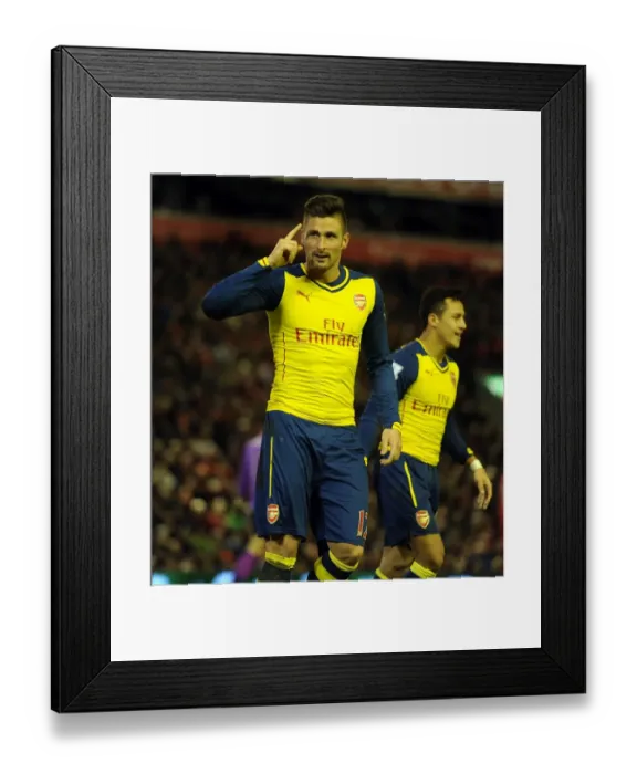 Framed Print : Giroud's Brace: Dramatic Arsenal Comeback Against Liverpool in Premier League 2014 / 15