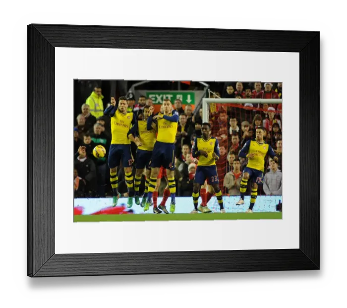 Framed Print : (L-R) Olivier Giroud, Mathieu Flamini, Per Mertesacker, Danny Welbeck and Alex Oxlade-Chamberlian