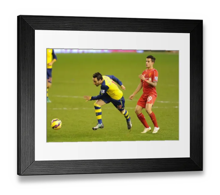 Framed Print : Clash of Stars: Cazorla vs. Coutinho - Liverpool vs. Arsenal, Premier League, 2014 Framed Print : Clash of Stars: Cazorla vs. Coutinho - Liverpool vs. Arsenal, Premier League, 2014