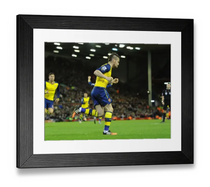 Framed Print : Debuchy's Strike: Liverpool vs. Arsenal, Premier League 2014 / 15