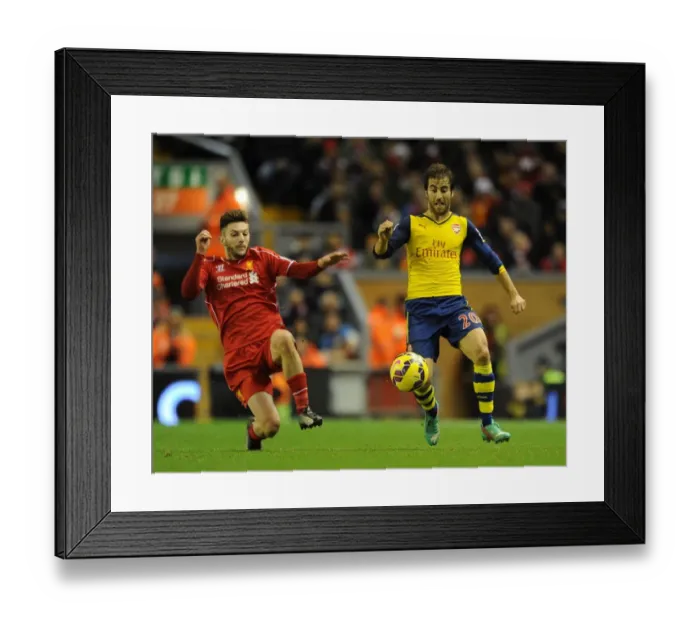 Framed Print : Flamini vs Lallana: Intense Battle in the Premier League Clash Between Liverpool and Arsenal