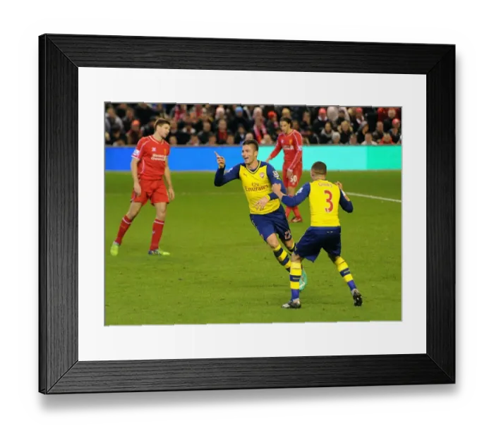 Framed Print : Olivier Giroud's Brace: Arsenal's Victory Over Liverpool in Premier League 2014 / 15