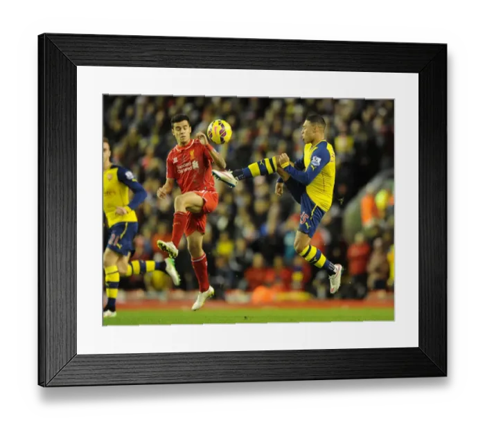 Framed Print : Clash of Talents: Oxlade-Chamberlain vs. Coutinho - Liverpool vs. Arsenal, Premier League, 2014 Framed Print : Clash of Talents: Oxlade-Chamberlain vs. Coutinho - Liverpool vs. Arsenal, Premier League, 2014