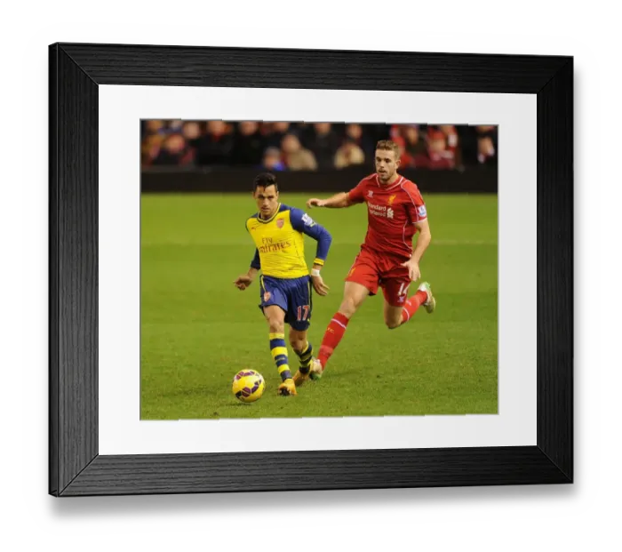Framed Print : Clash of Titans: Sanchez vs. Henderson - Liverpool vs. Arsenal, Premier League, 2014 Framed Print : Clash of Titans: Sanchez vs. Henderson - Liverpool vs. Arsenal, Premier League, 2014