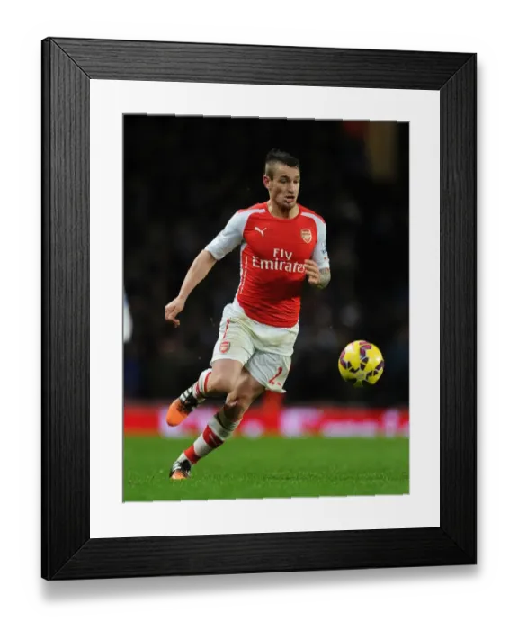 Framed Print : Arsenal's Debuchy in Action Against Queens Park Rangers (2014-15)