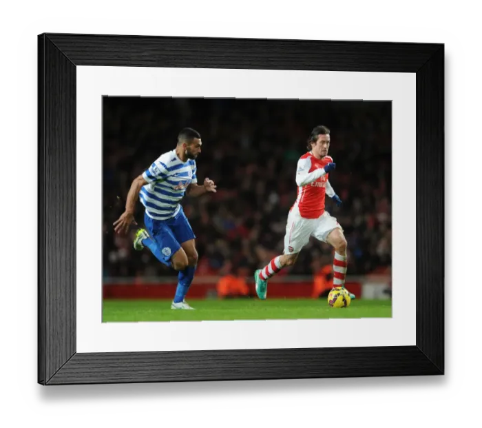 Framed Print : Arsenal's Rosicky Clashes with QPR's Caulker in Premier League Showdown Framed Print : Arsenal's Rosicky Clashes with QPR's Caulker in Premier League Showdown