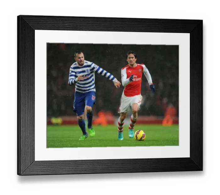 Framed Print : Intense Clash: Rosicky vs. Mutch in Premier League Battle