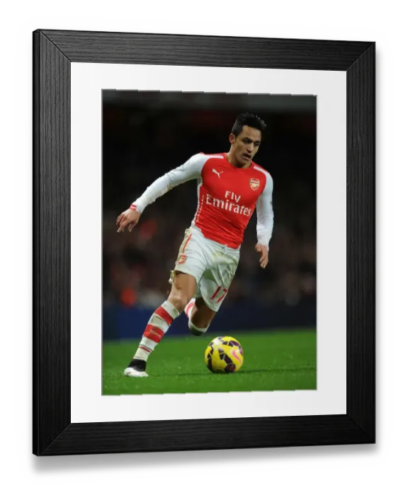 Framed Print : Alexis Sanchez in Action: Arsenal vs. Queens Park Rangers, Premier League 2014-15