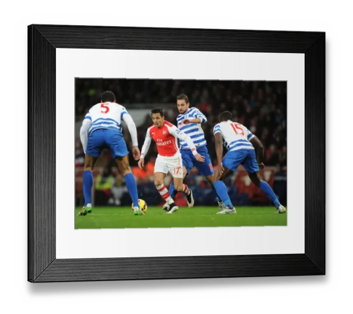 Framed Print : Arsenal's Alexis Sanchez Faces Off Against QPR Trio: Onuoha, Kranjcar, and Ferdinand Framed Print : Arsenal's Alexis Sanchez Faces Off Against QPR Trio: Onuoha, Kranjcar, and Ferdinand