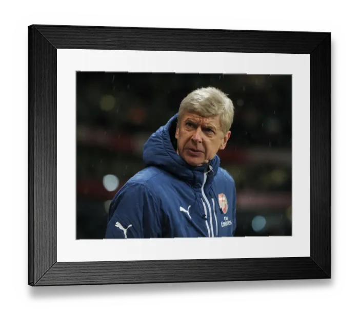 Framed Print : Arsene Wenger: Arsenal Manager before Arsenal vs. Queens Park Rangers (2014-15)