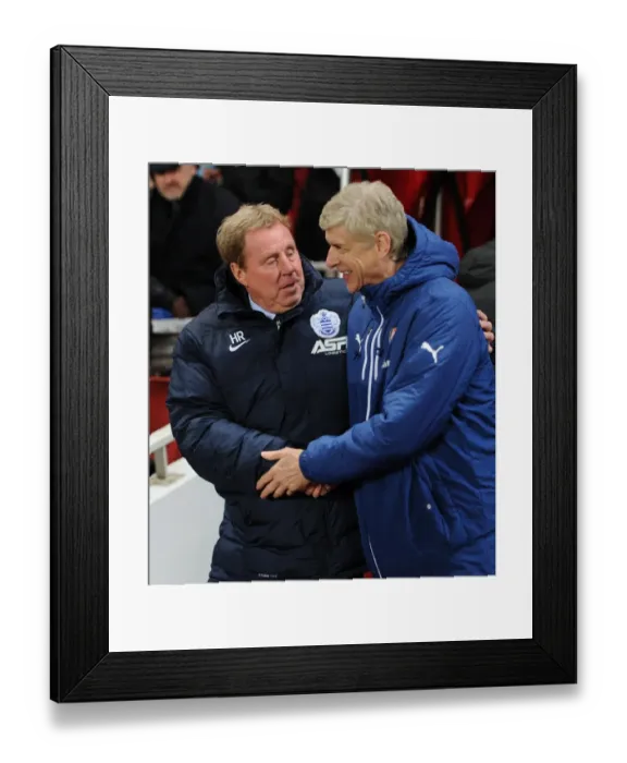 Framed Print : Arsene Wenger and Harry Redknapp Pre-Match Handshake: Arsenal vs. Queens Park Rangers, Premier League, 2014 Framed Print : Arsene Wenger and Harry Redknapp Pre-Match Handshake: Arsenal vs. Queens Park Rangers, Premier League, 2014