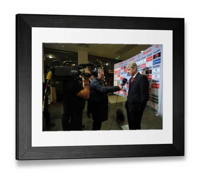 Framed Print : Arsene Wenger: Arsenal Manager's Pre-Match Interview vs. Queens Park Rangers (2014-15) Framed Print : Arsene Wenger: Arsenal Manager's Pre-Match Interview vs. Queens Park Rangers (2014-15)