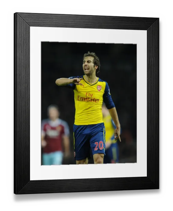 Framed Print : Flamini in Action: West Ham vs. Arsenal, Premier League 2014-15