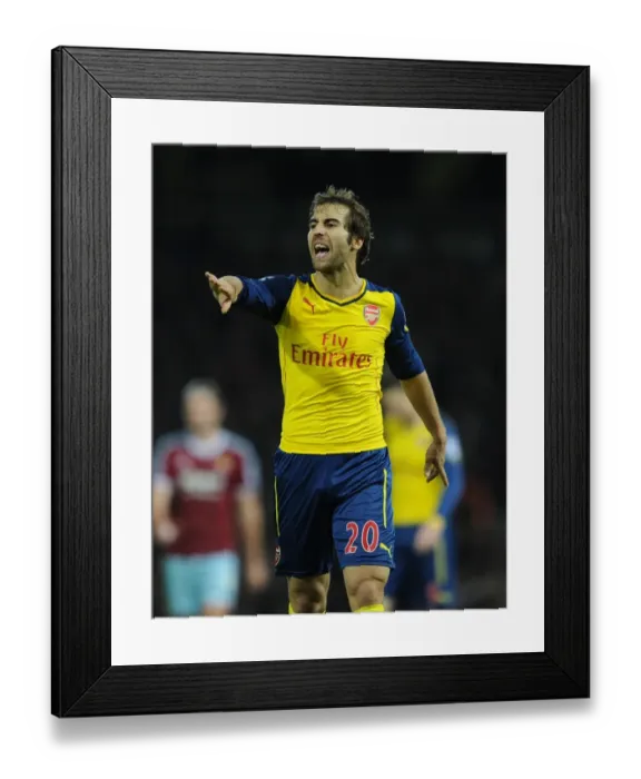 Framed Print : Flamini in Action: West Ham United vs. Arsenal, Premier League 2014-15