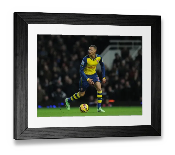 Framed Print : Kieran Gibbs in Action: West Ham United vs. Arsenal, Premier League 2014-15