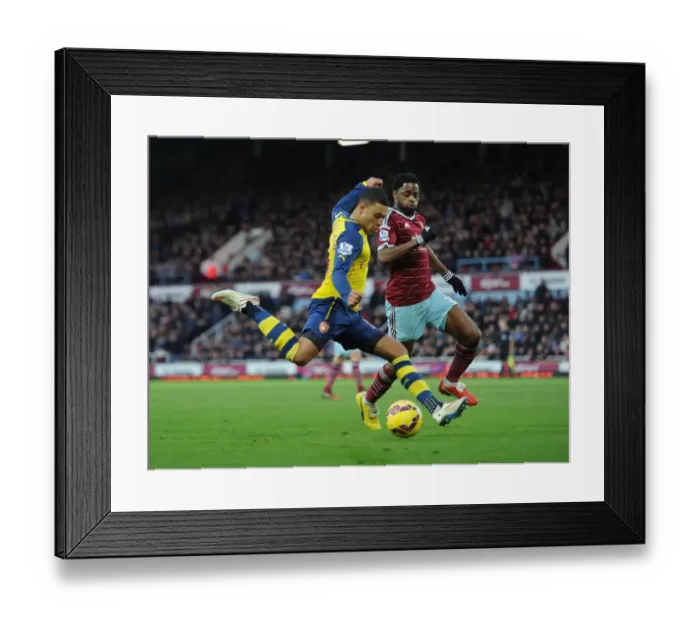 Framed Print : Clash at the Boleyn: Oxlade-Chamberlain vs. Song Framed Print : Clash at the Boleyn: Oxlade-Chamberlain vs. Song