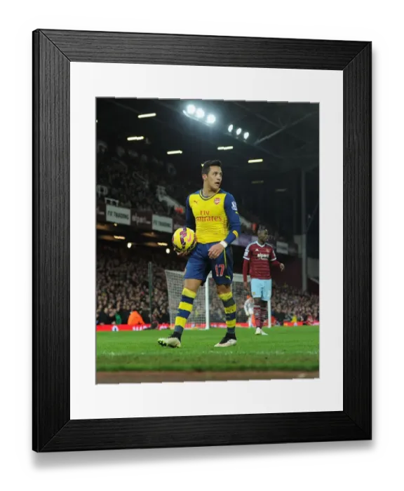 Framed Print : Alexis Sanchez: In Action Against West Ham United, Premier League 2014-15